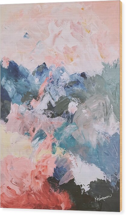 Pastel Mountains 1 - Wood Print