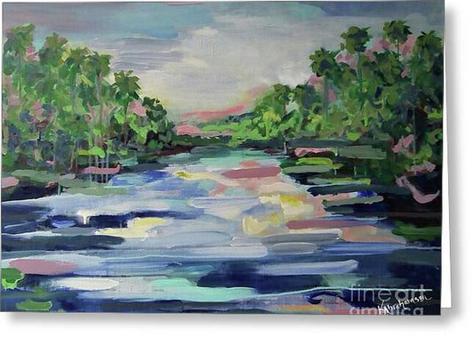 River Reflections Horizon - Greeting Card