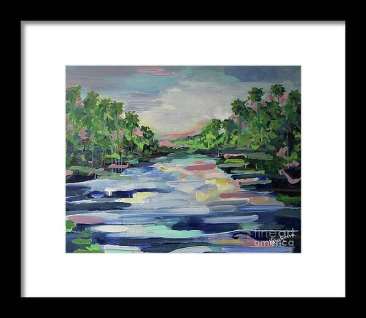 River Reflections Horizon - Framed Print