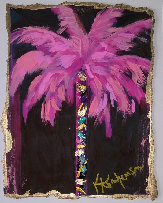 "Coconut Beach" Pink Palm Tree Painting 2020 no. 56