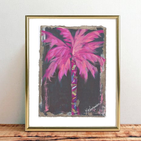 "Coconut Beach" Pink Palm Tree Painting 2020 no. 55