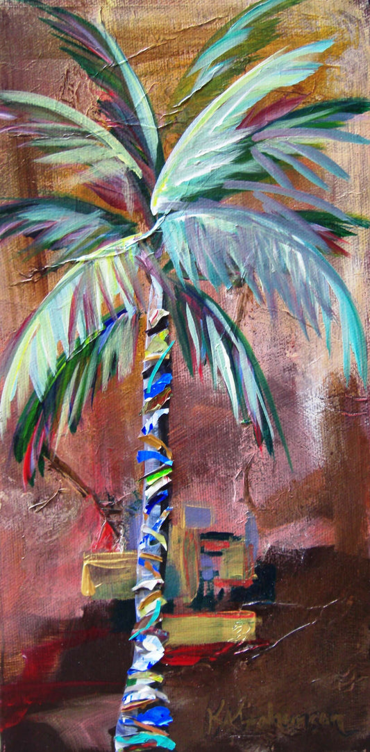 "Golden Jasper Palm Tree Painting"