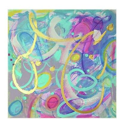"Live Colorfully 1" Abstract Painting