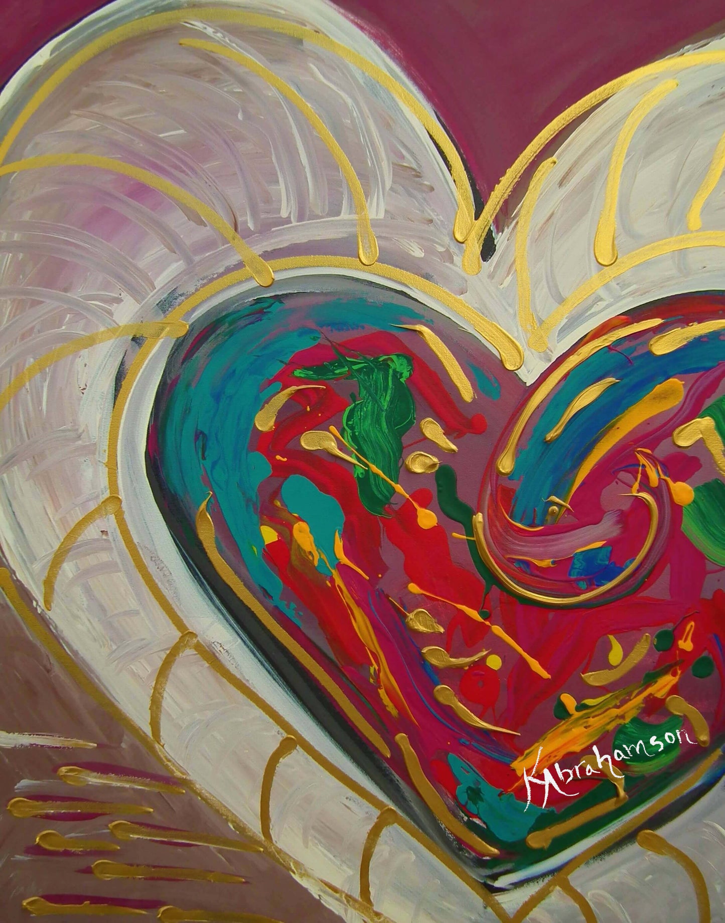 "Purple Passion" Heart Painting
