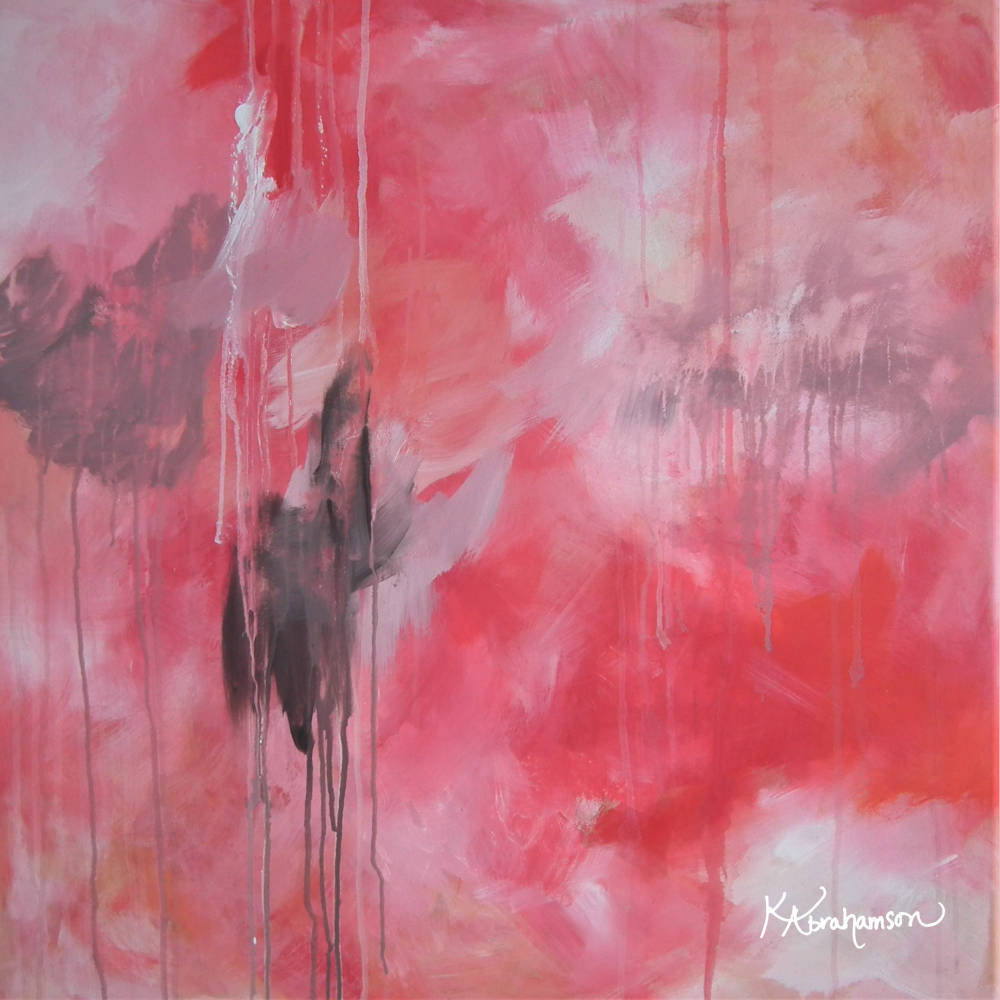 Tickled Pink Abstract Painting 01