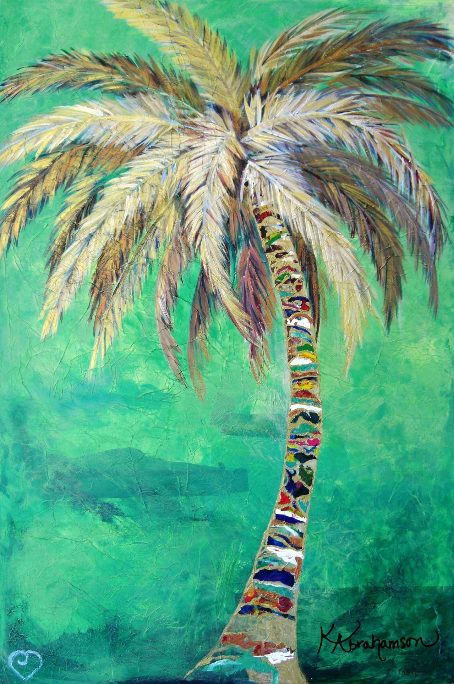 "Verdant Palm Tree Painting"