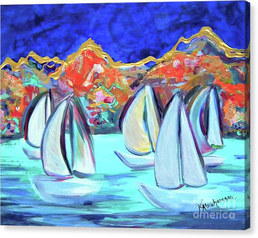 Breezy Bay Sailboats - Canvas Print