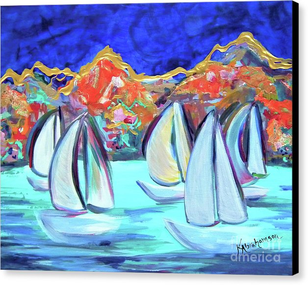Breezy Bay Sailboats - Canvas Print