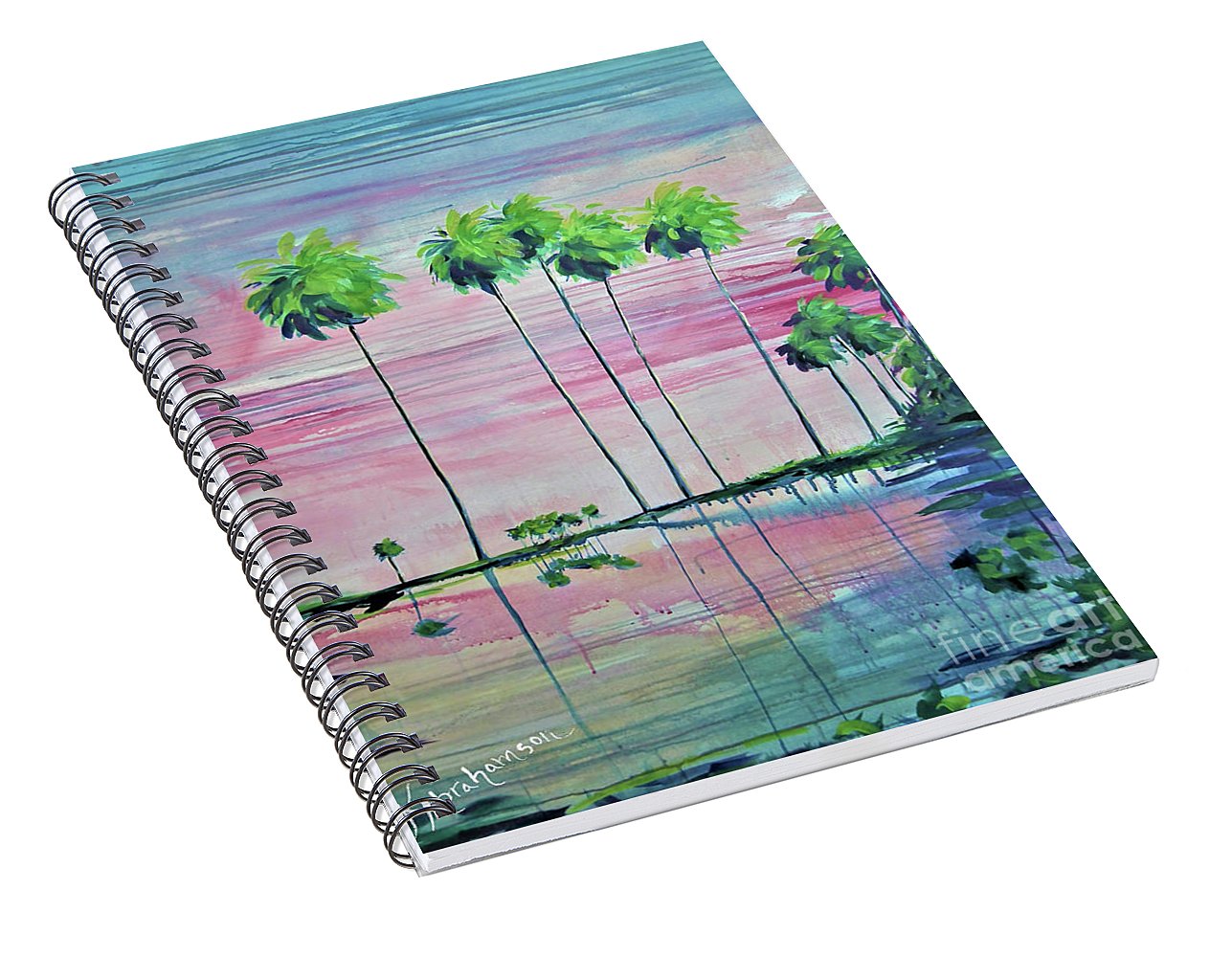 Intercoastal Pink Sky Reflections 2 - Spiral Notebook