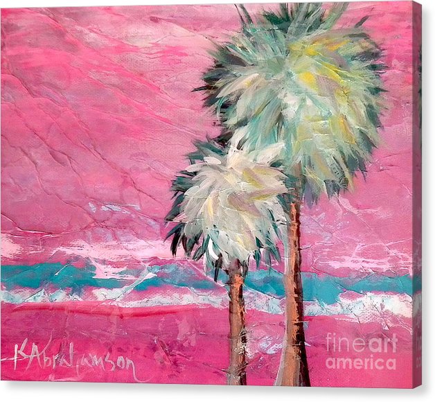 Pink Horizon Palms - Canvas Print