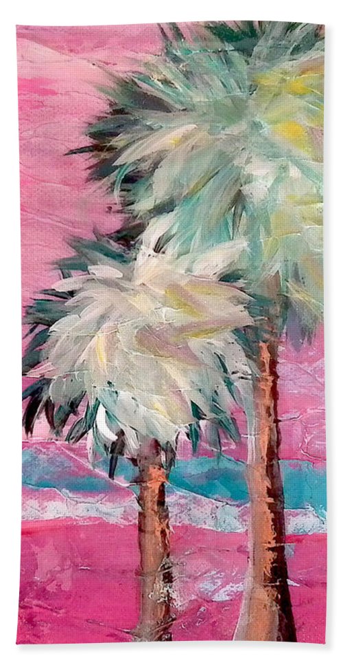 Pink Horizon Palms - Beach Towel