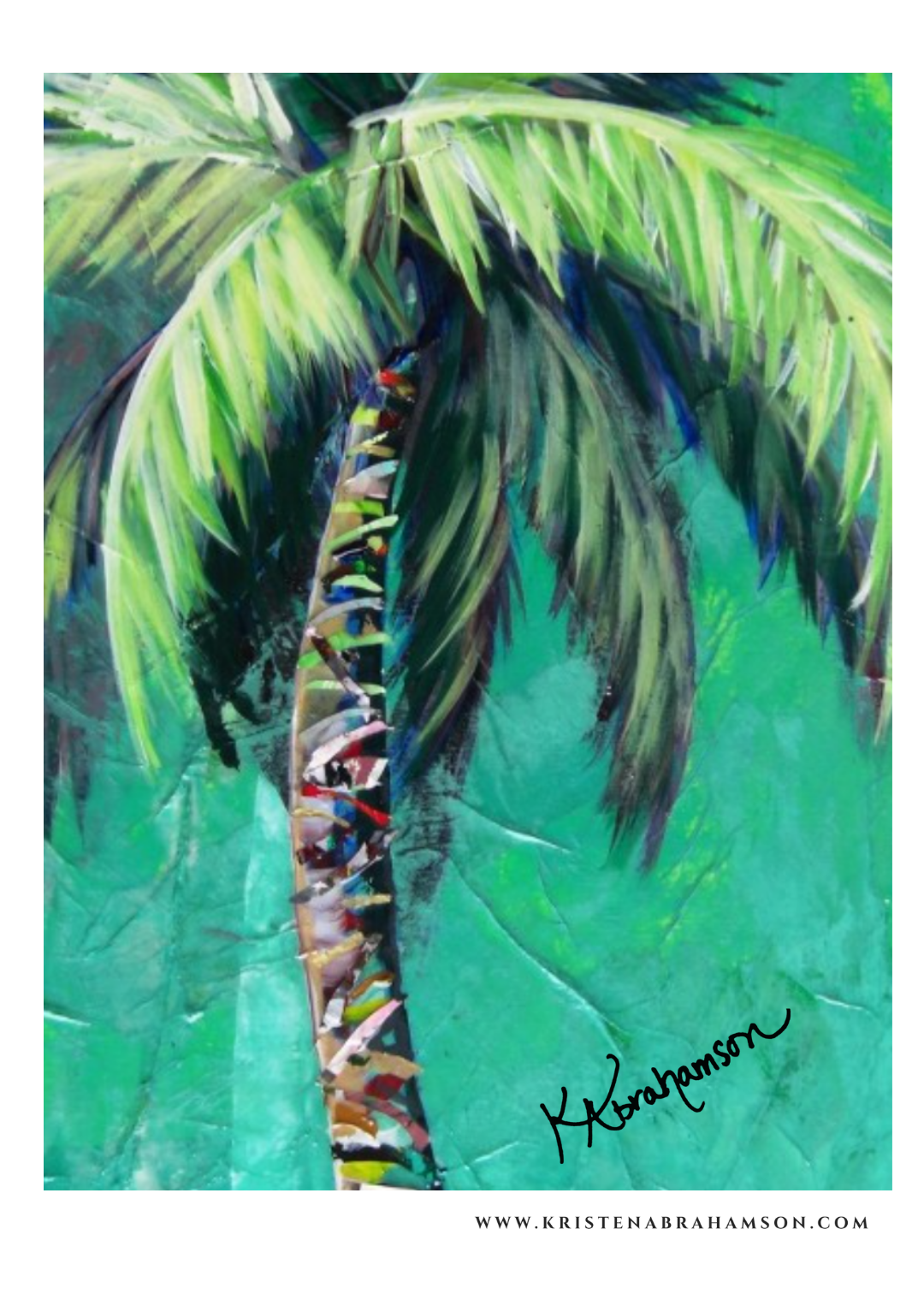 Aqua Palm Tree Limited Edition Print 11x14"